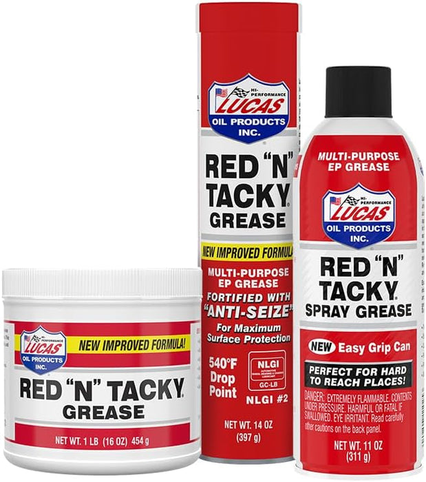 Lucas Oil 10005 Red N Tacky Grease, 14 Ounce Cartridge (Pack of 10)