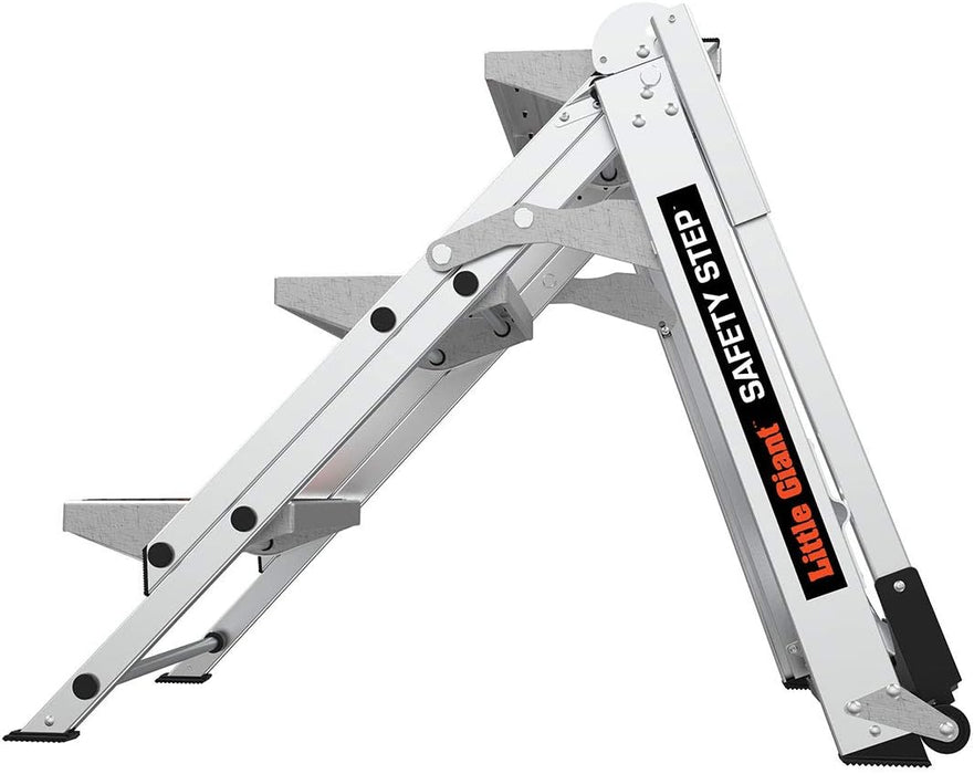 Little Giant Ladders, Safety Step, 3-Step, 3 Foot, Step Stool, Aluminum, Type 1A, 300 lbs Weight Rating, (10310BA)