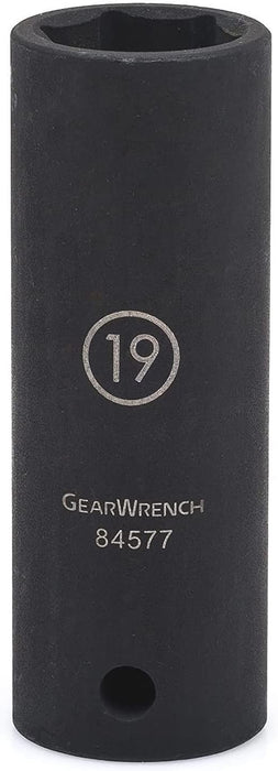 GEARWRENCH 1/2" Drive 6 Pt. Deep Impact Socket, 19mm - 84577N