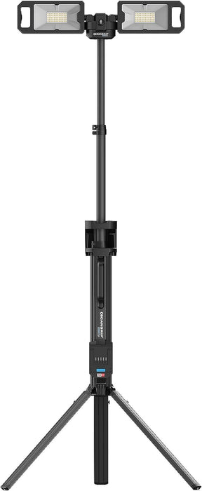 SCANGRIP TOWER 5 CONNECT 5000 Lumen Floodlight with Integrated Tripod, Power Tool Battery Operated, Flexible LED Flood Lights, Portable, Lightweight and Compact Design