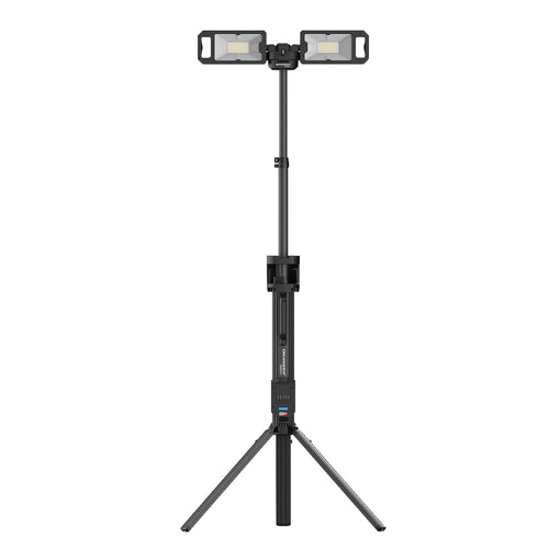 SCANGRIP TOWER 5 CONNECT 5000 Lumen Floodlight with Integrated Tripod, Power Tool Battery Operated, Flexible LED Flood Lights, Portable, Lightweight and Compact Design