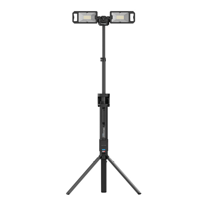SCANGRIP TOWER 5 CONNECT 5000 Lumen Floodlight with Integrated Tripod, Power Tool Battery Operated, Flexible LED Flood Lights, Portable, Lightweight and Compact Design