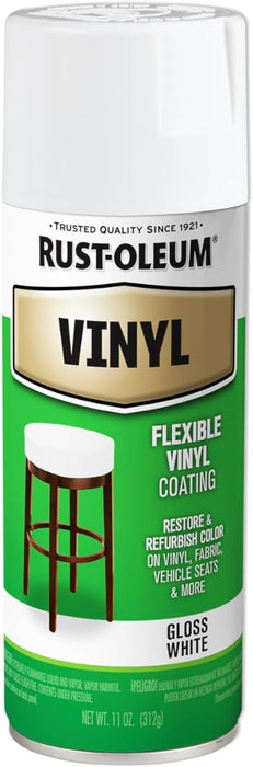 Rust-Oleum 1911830 Specialty Vinyl Spray Paint, 12 oz, White (Pack of 6)