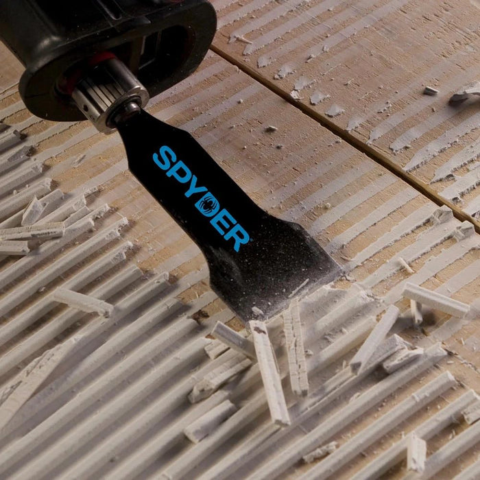 Spyder 000108 4-Inch Scraper Blade Attachment for Reciprocating Saws, for Removing Tile, Linoleum, Adhesives, and More
