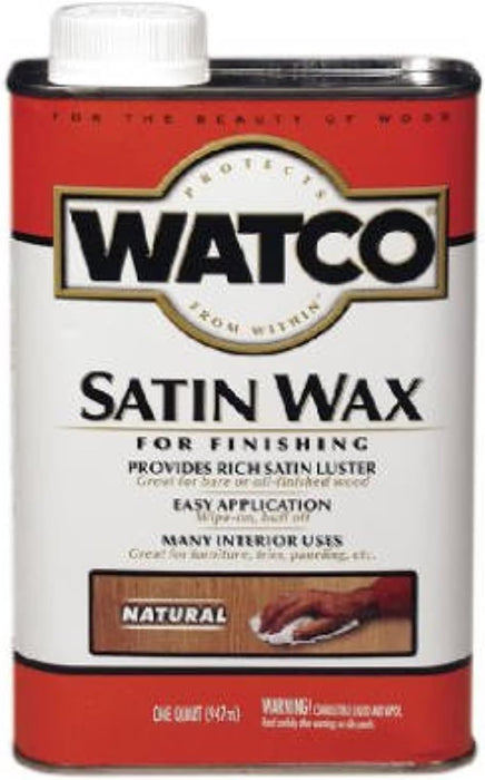 Rust-Oleum Watco 67041 Satin Finishing Wax, Quart, Natural