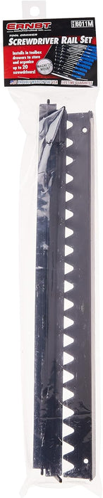 Ernst Manufacturing 6011M Screwdriver Rail Set with Magnetic Backing, 20 Tool, Black 40 Tool Magnetic Backing Black