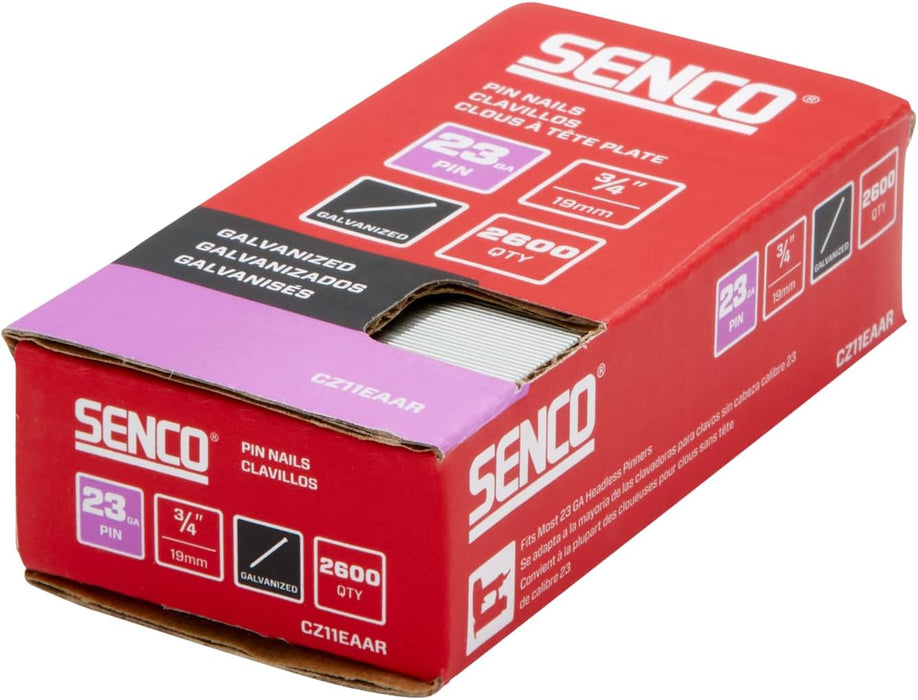 Senco CZ11EAAR 3/4" 23 Gauge Pin Nails, Galvanized Finish (2,600 Count)