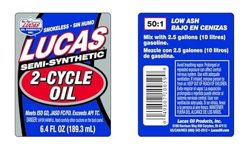 Lucas Oil 10059 Semi-Synthetic 2-Cycle Motor Oil - 6.4 Ounce