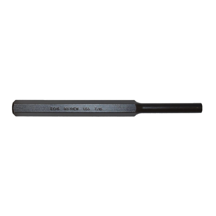 Mayhew Tools 21016 SAE Pin Punch, 7/16 x 2.5" Pin, 8" OAL x 5/8" Body, Black Oxide Finish