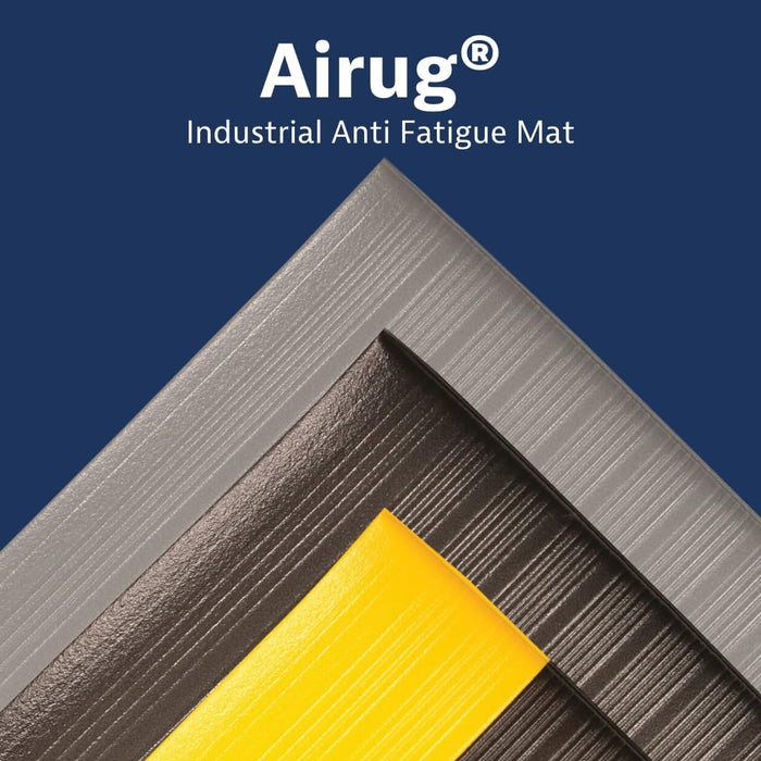 Notrax 410 Airug 3' x 60' x 3/8" Anti Fatigue Mat, Enhanced Slip Resistance with Beveled Edges and Ribbed Surface, Ideal for Industrial and Commercial Workplaces, Gray, 410R0336GY Ribbed Surface 3' x 60' x 3/8" Grey