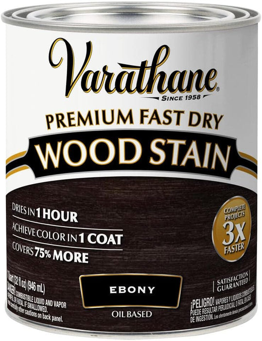 Varathane 269395 Premium Fast Dry Wood Stain, Quart, Ebony Quart Ebony