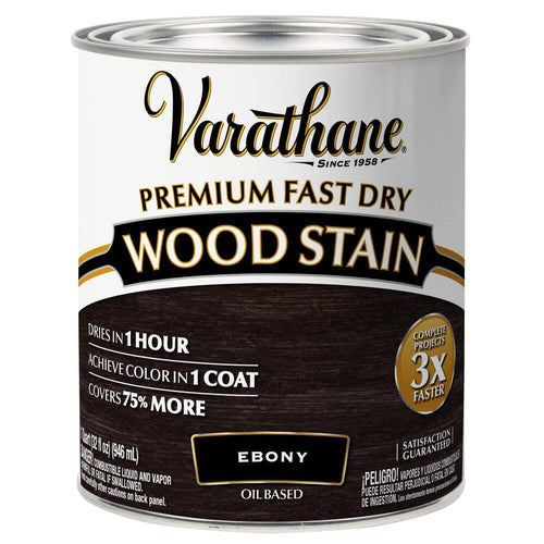 Varathane 269395 Premium Fast Dry Wood Stain, Quart, Ebony Quart Ebony