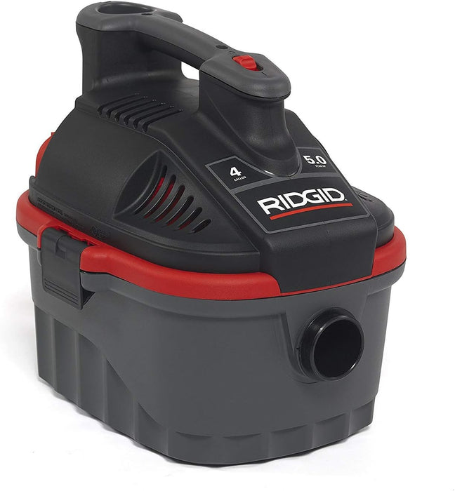 RIDGID 50313 Model 4000RV 4-Gallon Portable Wet and Dry Compact Vacuum Cleaner with 5.0 Peak-HP Motor, 4 Gallon