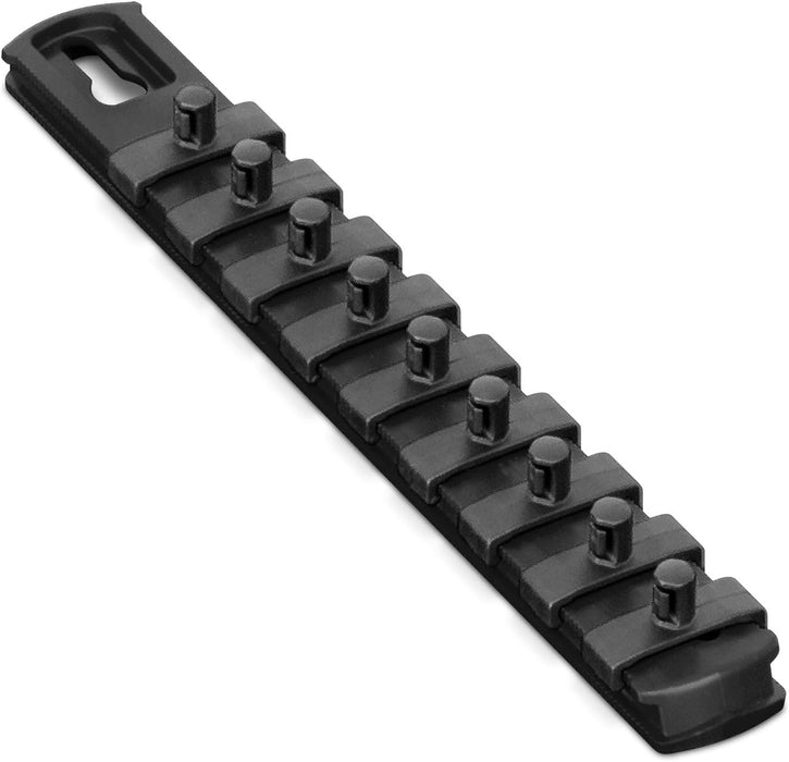 Ernst Manufacturing 8-Inch Magnetic Socket Organizer with 9 1/4-Inch Twist Lock Clips, Black (8426M-Black-1/4) 8-Inch 3/8-Inch Twist Clips Black