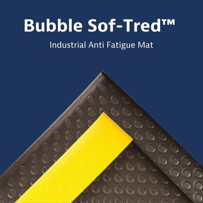 Notrax 417 Bubble Sof-Tred with Dyna-Shield 3' x 5' x 1/2" Anti Fatigue Mat, Slip Resistant Bubble Textured Surface, Ideal for Industrial and Commercial Workplaces, Black/Yellow, 417S0035BY Black/Yellow 3' x 5' x 1/2" Bubble Textured Surface