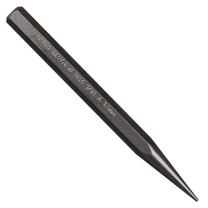 Mayhew Pro 20004 1/16-Inch Black Oxide Solid Punch, 1/16" - 1.5 mm x 5" Metric