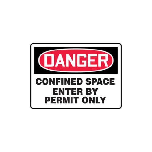 Accuform MCSP134XL "Danger Confined Space - Enter by Permit Only" Confined Space, Aluma-Lite, 10 x 14 Inches