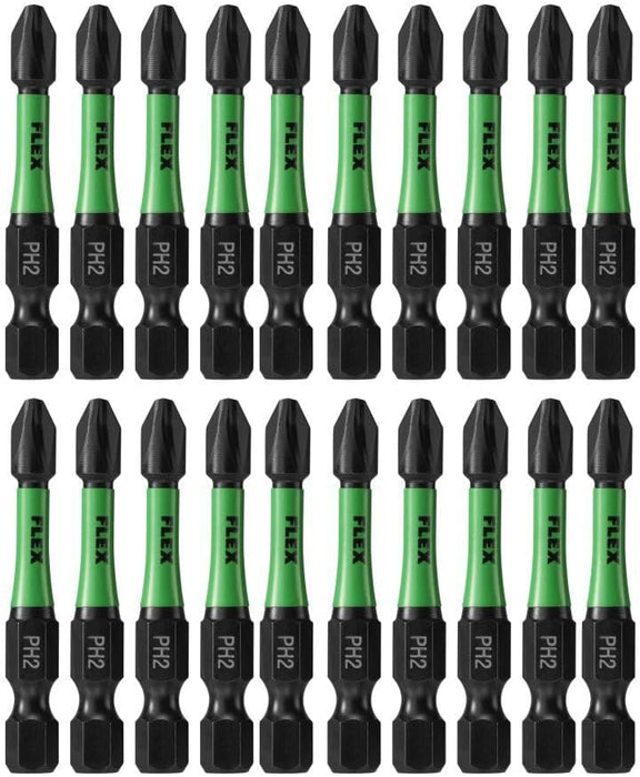 Flex FA101002-20 2" PH2 Impact Driver Bit, 20 Bulk