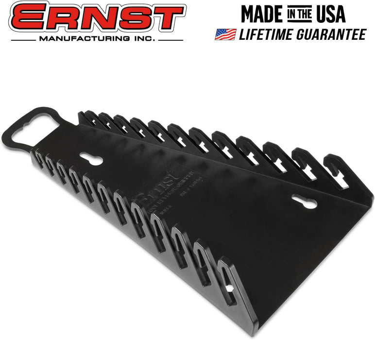 Ernst Manufacturing Gripper Reverse Wrench Organizer, 12 Tool, Black