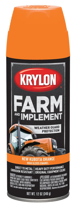 Krylon K01954008 Farm & Implement Spray Paint, High Gloss, New Kubota Orange, 12 Ounce (Pack of 1)