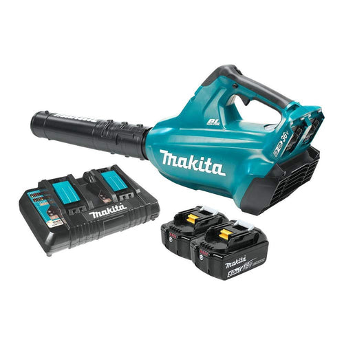 Makita XBU02PT 36V (18V X2) LXT Brushless Blower Kit, Teal (5.0Ah) Kit with two 5.0Ah batteries