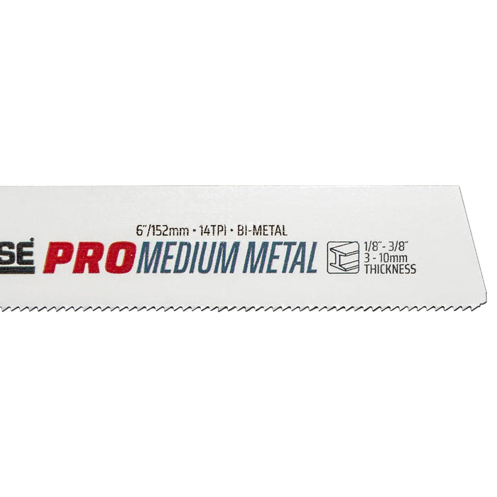 Morse Bi-Metal Pro Medium Metal Reciprocating Saw Blade 6" x 1" x .42" 14 TPI (Pack of 25)