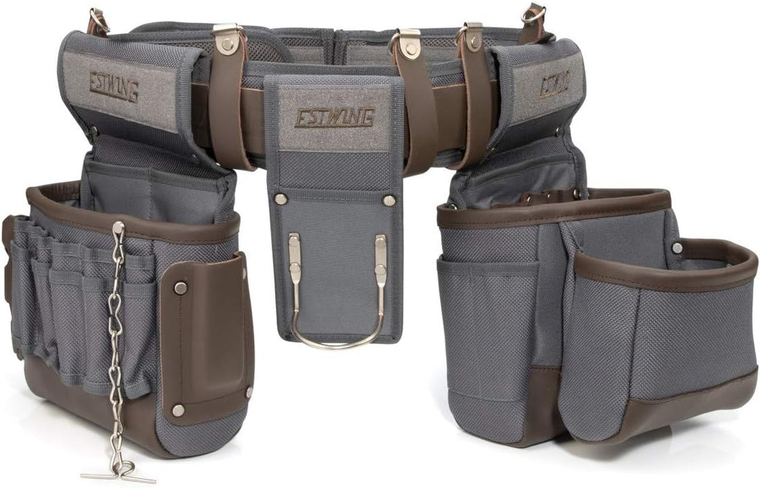 Estwing 94747 13-Pocket Electrician's Tool Rig, Durable Construction, Cooling Mesh-Padded Suspenders, Adjustable Padded Belt, Plentiful Storage