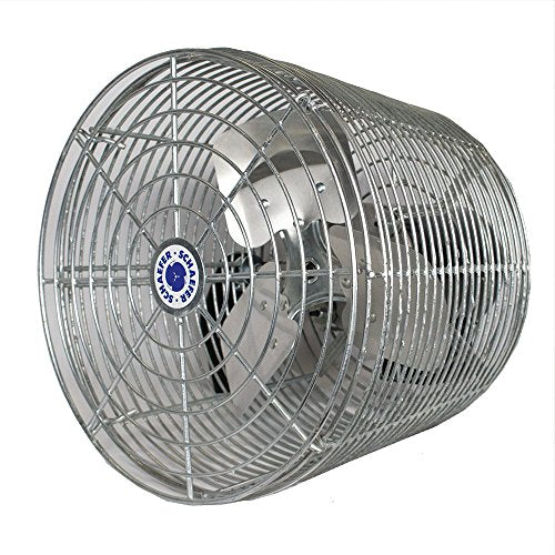 Schaefer VK12-GA VersaKool Air Circulator Fan, Ceiling Wall Mount Greenhouse Fan & Aluminum Blade, 1470 CFM, 1/10 hp, Energy-Efficient Commercial Fan for Patio, Garage, Industrial & Workshop (Silver)
