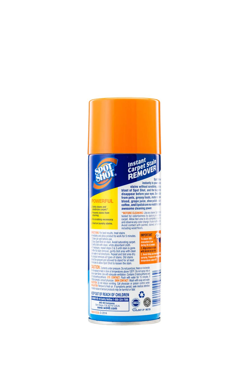 Spot Shot 009868 Instant Carpet Stain Remover, Aerosol, 14 oz ...