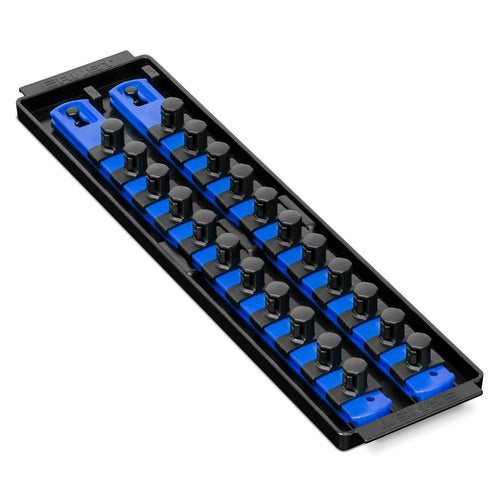 Ernst Manufacturing Socket Boss, Premium 2-Rail 1/2-Inch-Drive Socket Organizer, 13-Inch, Blue (8497) - Made in the USA 13-INCH 1/2" Blue