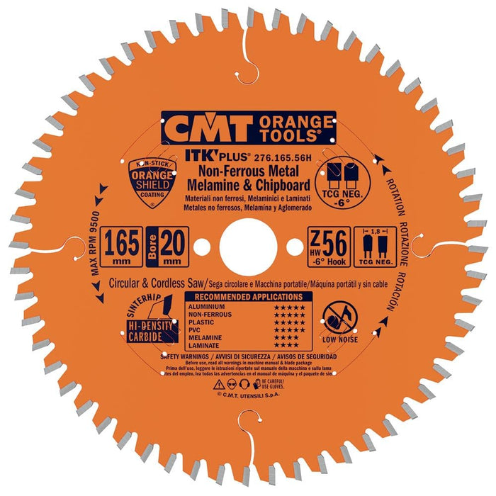 CMT Orange Tools 276.160.48H Circular Blade X Aluminium HW 160 x 1.8/1.2 x 20 + 16 Z48 TCG NEG