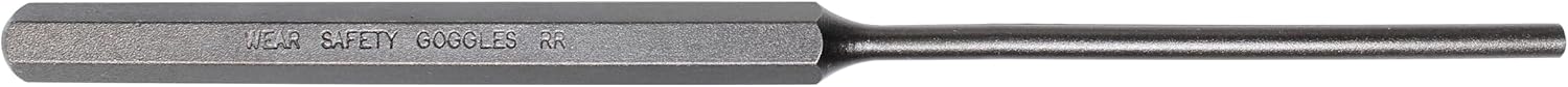 Mayhew Tools 71501 SAE Pin Punch, 3/16 x 3.5" Pin, 8" OAL x 3/8" Body, Shot Blast Finish