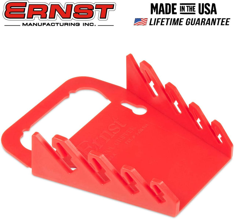 Ernst Manufacturing 5040-Red Gripper Wrench Organizer, Holds 4 Wrenches, Red