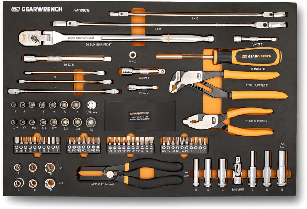 Gearwrench 82 Piece 120XP Automotive Tool Set in Foam Storage Tray | GWMSMBS02