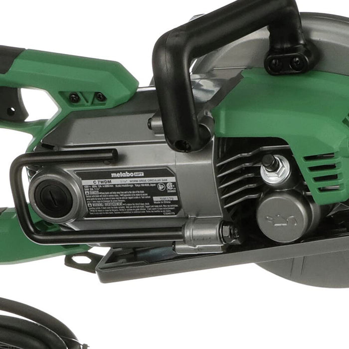 Metabo HPT Circular Saw, 7-1/4-Inch, Worm Drive, 15 Amp Motor, Includes 7-1/4-Inch 24T VPR Framing Blade (C7WDM)