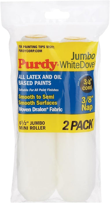 PURDY 140626012 WhiteDove, 3/8 nap, 6.5 inch Jumbo Mini Replacement (Pack of 2)