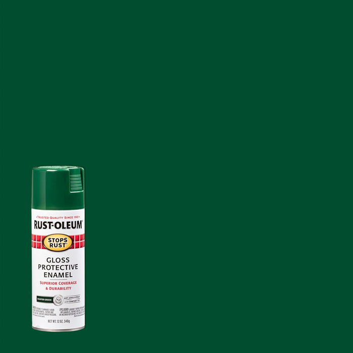 Rust-Oleum 7738830 Stops Rust Spray Paint, 12 oz, Gloss Hunter Green (Pack of 6)