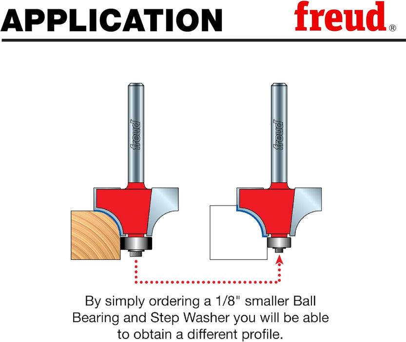 Freud 34-116 1/2" Radius Rounding Over Bit (Quadra-Cut)