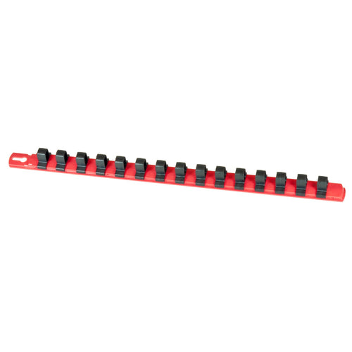 Ernst Manufacturing 8321 18-Inch Socket Organizer with 17 1/2-Inch Dura-Pro HD Clips, Red