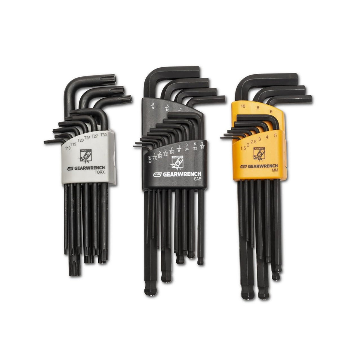 GEARWRENCH 31 Piece Magnetic Long Ball End SAE/Metric/Torx Hex Key Set ...