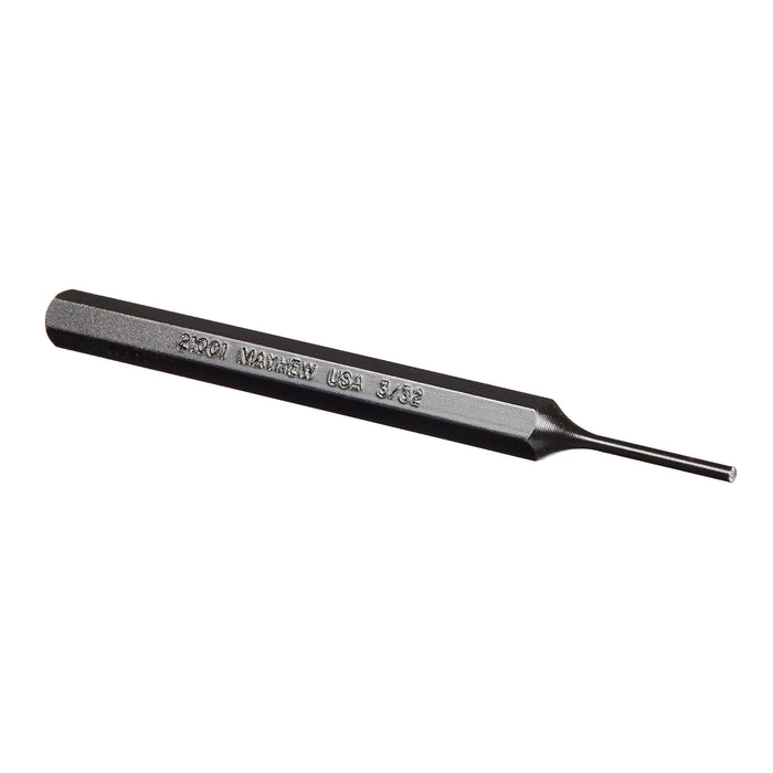 Mayhew Tools 21001 SAE Pin Punch, 3/32 x 0.88" Pin, 4-1/2" OAL x 1/4" Body, Black Oxide Finish