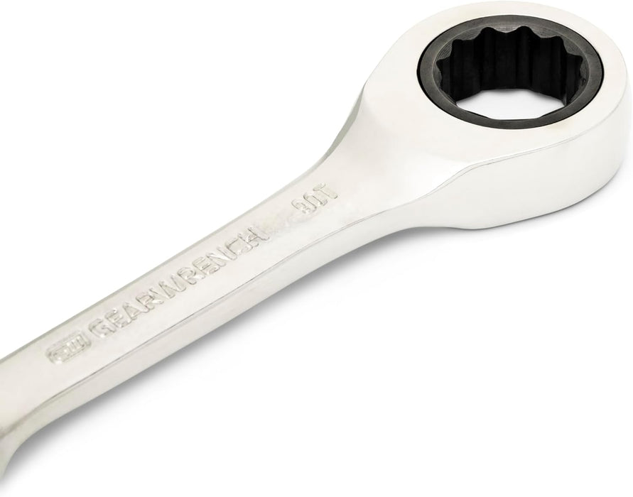 GEARWRENCH 13mm 90-Tooth 12 Point Stubby Combination Ratcheting Wrench | 86843