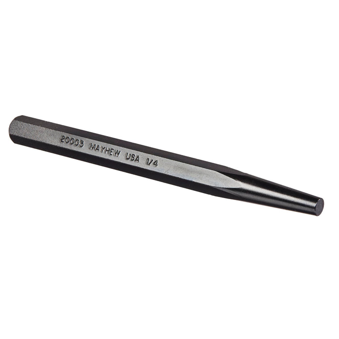 Mayhew Pro 20003 1/4" x 5" Black Oxide Solid Punch, SAE, Black Oxide Finish