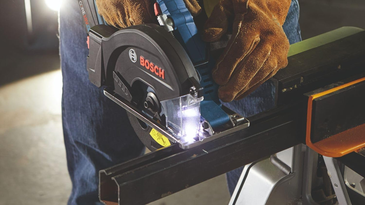 BOSCH GKM18V-20N 18V 5-3/8 Inch Metal-Cutting Circular Saw, LED Light, Hanging Hook (Bare Tool)
