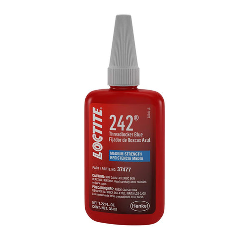 ‎Loctite | ‎492140 | LOCTITE 242 Threadlocker for Automotive: High-Temp, Medium-Strength, Anaerobic, All Purpose TYPICAL APPLICATIONS, Works on all Metals| Blue, 36 ml Bottle (PN: 37477 - 492140)