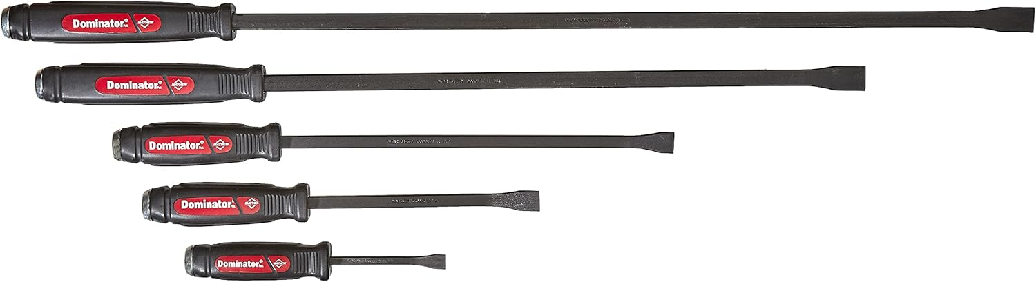 Mayhew Tools 61366 Dominator Pry Bar Set, 5-Piece Curved, Black Oxide Finish