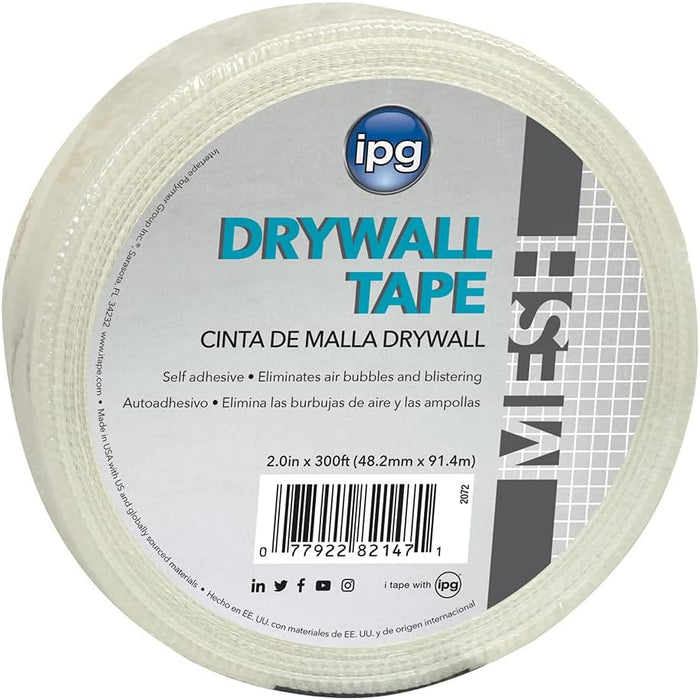 IPG Fiberglass Mesh Drywall Joint Tape, Seams Real Easy, 1.9" x 300 ft, (Single Roll)