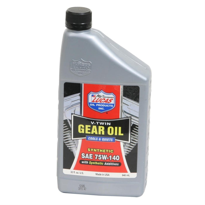 Lucas Oil 10791 Synthetic SAE 75W-140 V-Twin Gear Oil, 1 Quart