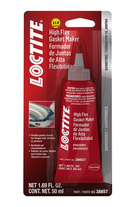 Loctite 555354 Automotive High-Flex Gasket Maker & Flange Sealant: High-Temp, Flexible Form-in-Place, Silicone, Solvent-Resistant, 50 ml Tube, 1 Pack