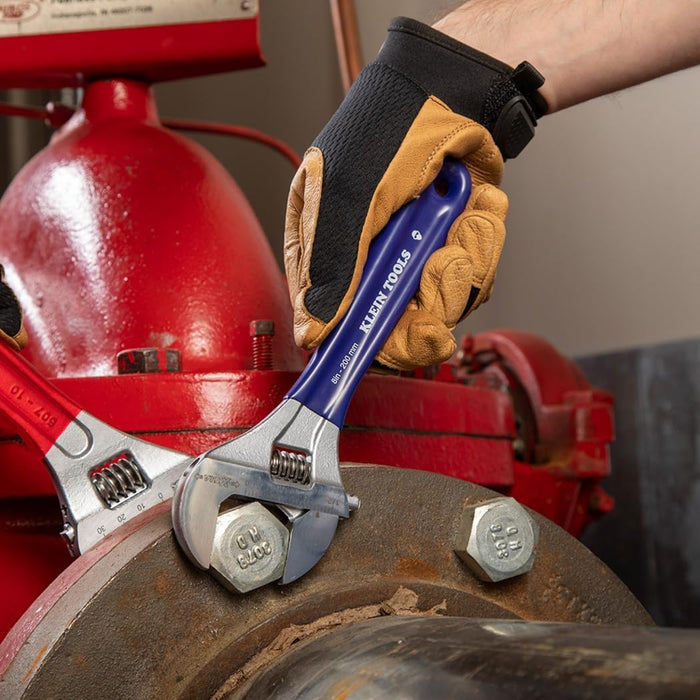 Klein Tools D509-8 Adjustable Wrench, Extra-Wide Jaw, 8-Inch